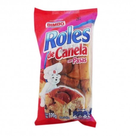 Bimbo Roles Canela Pasas Ind. 120 gr