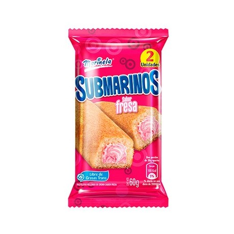 Marinela Submarinos Fresa 105 gr