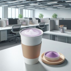 Taro Latte Caliente 16 Oz