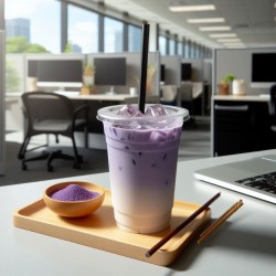 Taro Latte Helado 16 oz